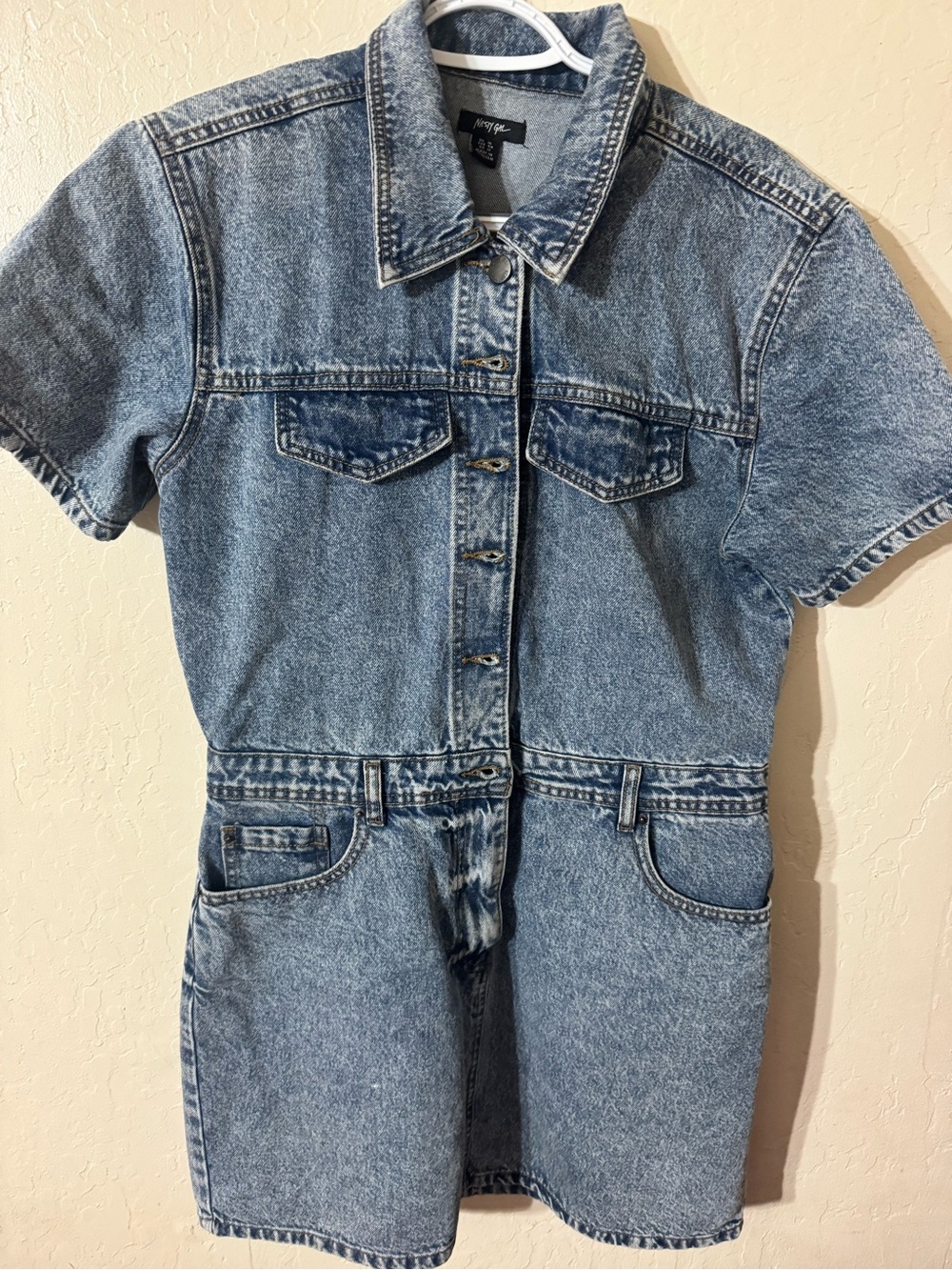 Classic Denim Women’s  One-Piece Dress - Blue - Picture 3 of 4